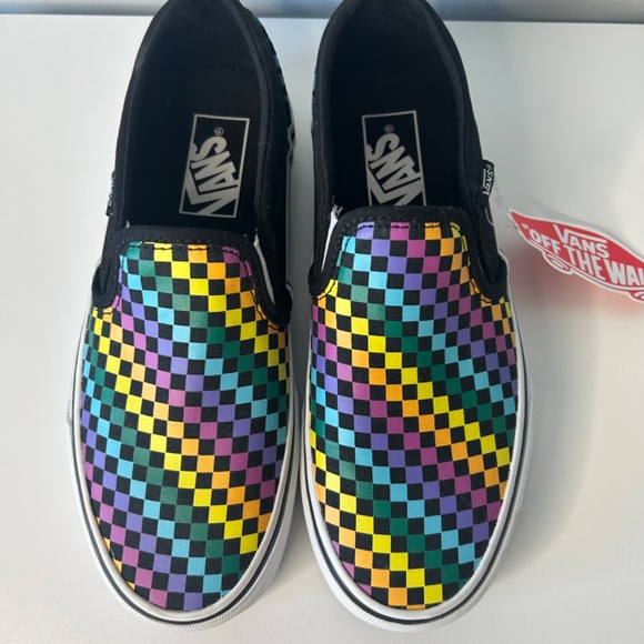 Vans Women’s Size 6 Multicolored Check Slide - Picture 2 of 5